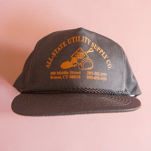 Vintage dead stock All-State Utility Snapback Hat- Black